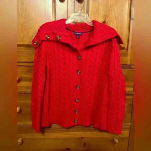 Women’s Land’s End Cableknit Cardigan - Large